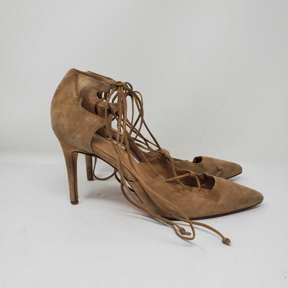 Banana Republic Nude lace up point toe heels 9.5 Excellent condition - Picture 3 of 8